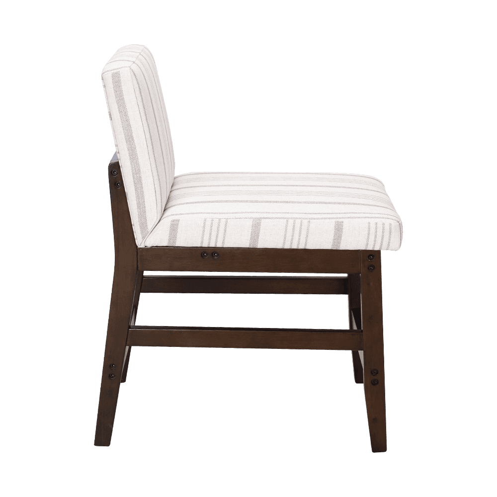 Prugasta tkanina za trpezarijsku stolicu od čvrstog drveta